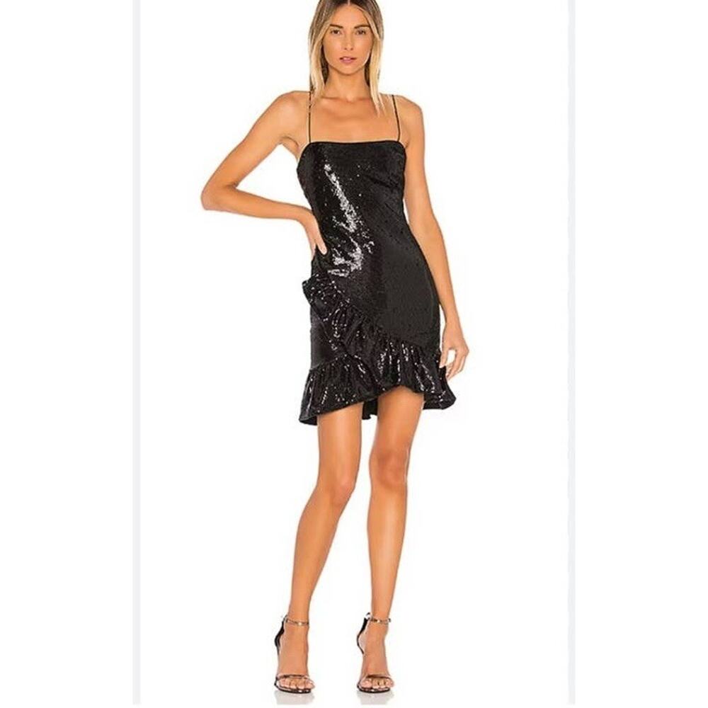 Likely Lilia Sequin Dress Womens Size 4 Black Cocktail Party NWT $278 Retail